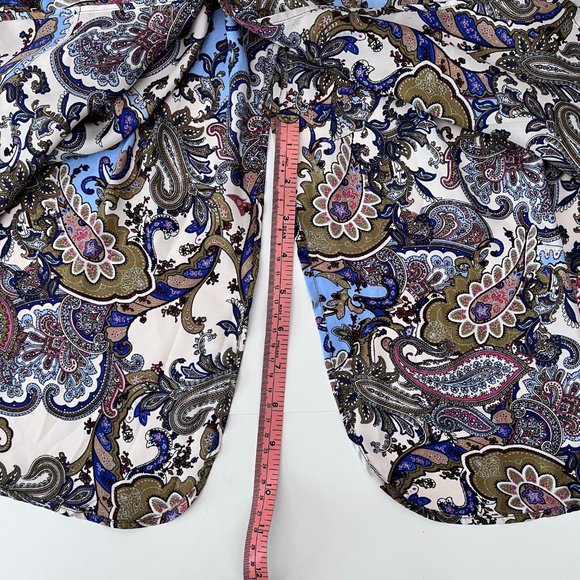 NEW! Zara Satin Kimono Style Paisley Pattern Tunic Mini Dress, Belted Oversized - Picture 15 of 15